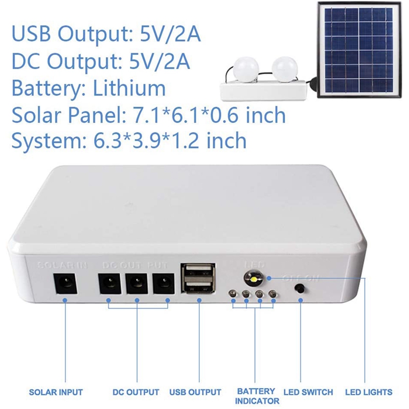 Gerador de energia solar portátil com painel solar kit gerador com luz acampamento fonte alimentação emergência com bateria usb