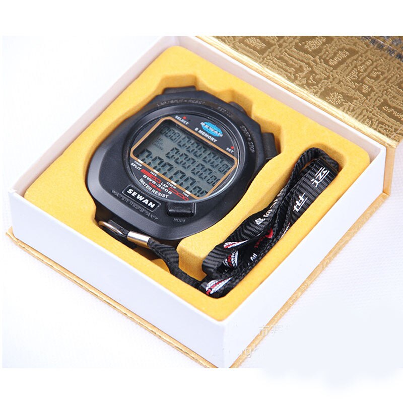 8 memory Electronic Stop watch Digital timer stopwatch Sports gym Metal interval timer referee chronograph