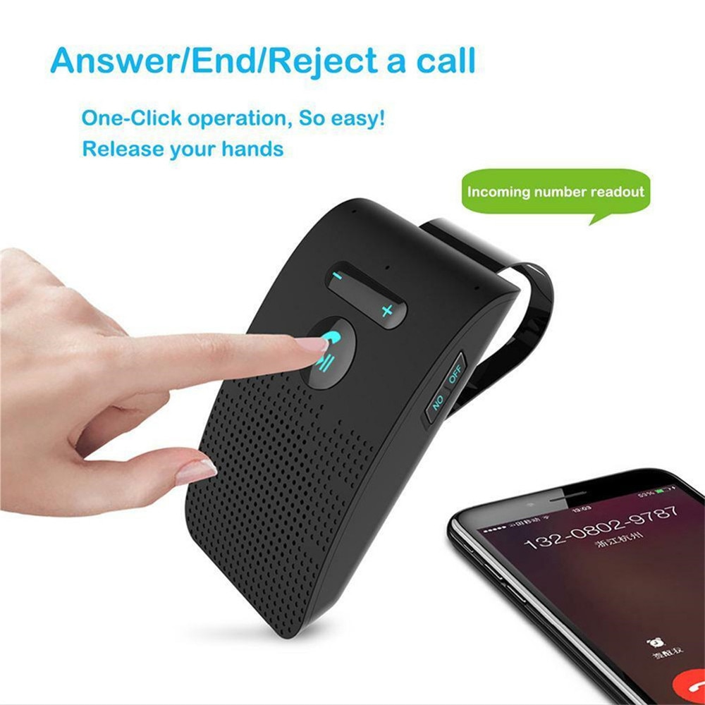 CARPRIE Bluetooth Handsfree Car Kit Wireless Auto Speakerphone Carkit Sun Visor Speaker for Car Phone Hands Free Adapter In-Car
