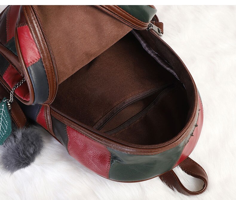 Chuwanglin Vintage leather women backpack Multifunction Female school bag for teenager girls Ladies Travel Bag F81202