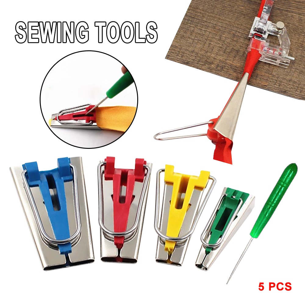 4 Size/set 6/12/18/25mm Fabric Bias Tape Maker Folder Kit DIY Sewing Quilting Binding Tool Bias Tape Maker Machine