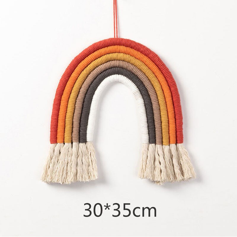 Bricolage corde arc-en-ciel jouet à la main tissé arc-en-ciel décoration tenture murale nordique bébé chambre décor accessoires de noël: 6 strands 1