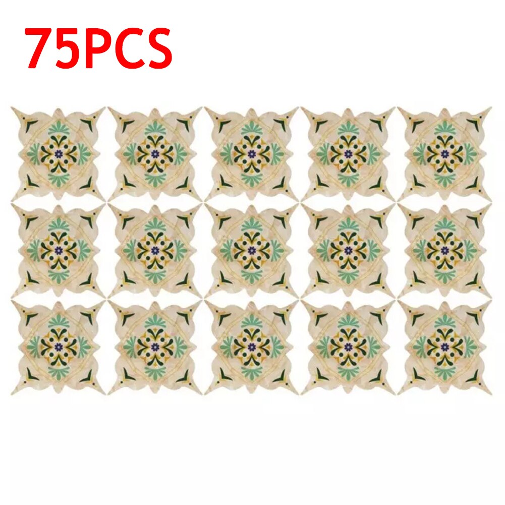 5Pcs 15 Stickers/Sheet Floor Sticker PVC Removable Stickers Wall Floor Corner Stickers Home Decoration Supplies Tiles 8*8cm: 03