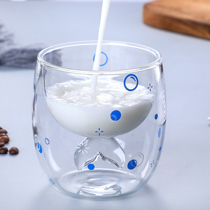 Mermaid Tail Cup Fish Tail Wine Cup Heat-resisting Bar Cups For Whiskey Brandy Vodka Cocktail Beer Wine Juice Shot Glas