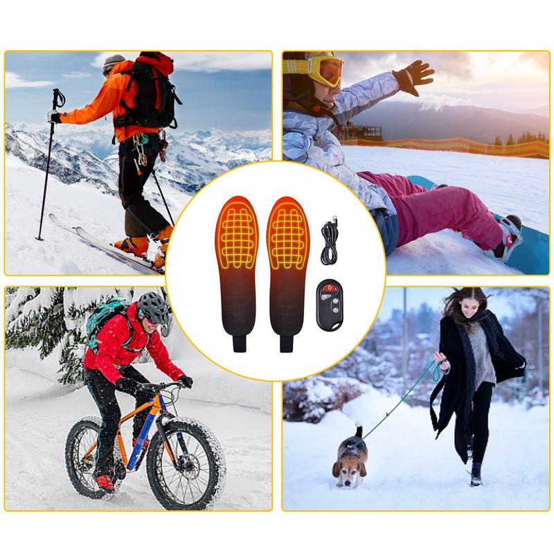 Beheizte Einlegesohlen, wiederaufladbare Batterie-Heizeinlagen, langlebige beheizte Einlegesohlen mit Fernbedienung für kaltes Winterwetter ﻿