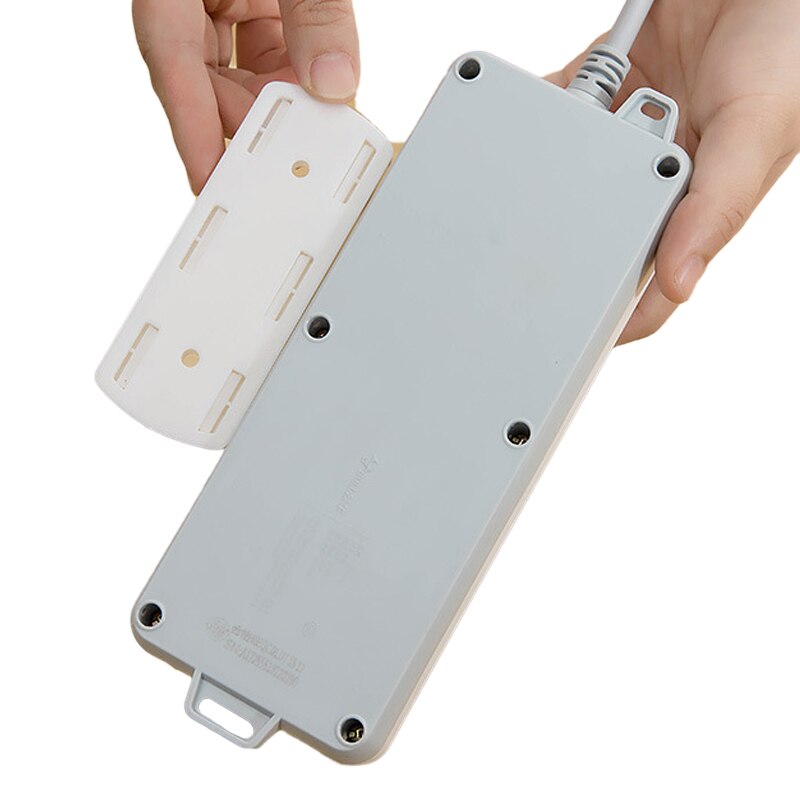 Support autocollant de prise de courant sans couture, sans perforation, fixation murale, supports de barre d&#39;alimentation, rangement pour prises, support d&#39;étagère: WHITE