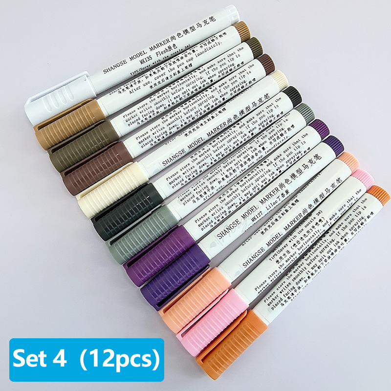 Juego de rotuladores modelo SHANGSE, herramientas de pintura a base de agua, punta de pincel suave, resistente al agua, no se decolora para colorear modelos, grafiti, Hobby: Oro
