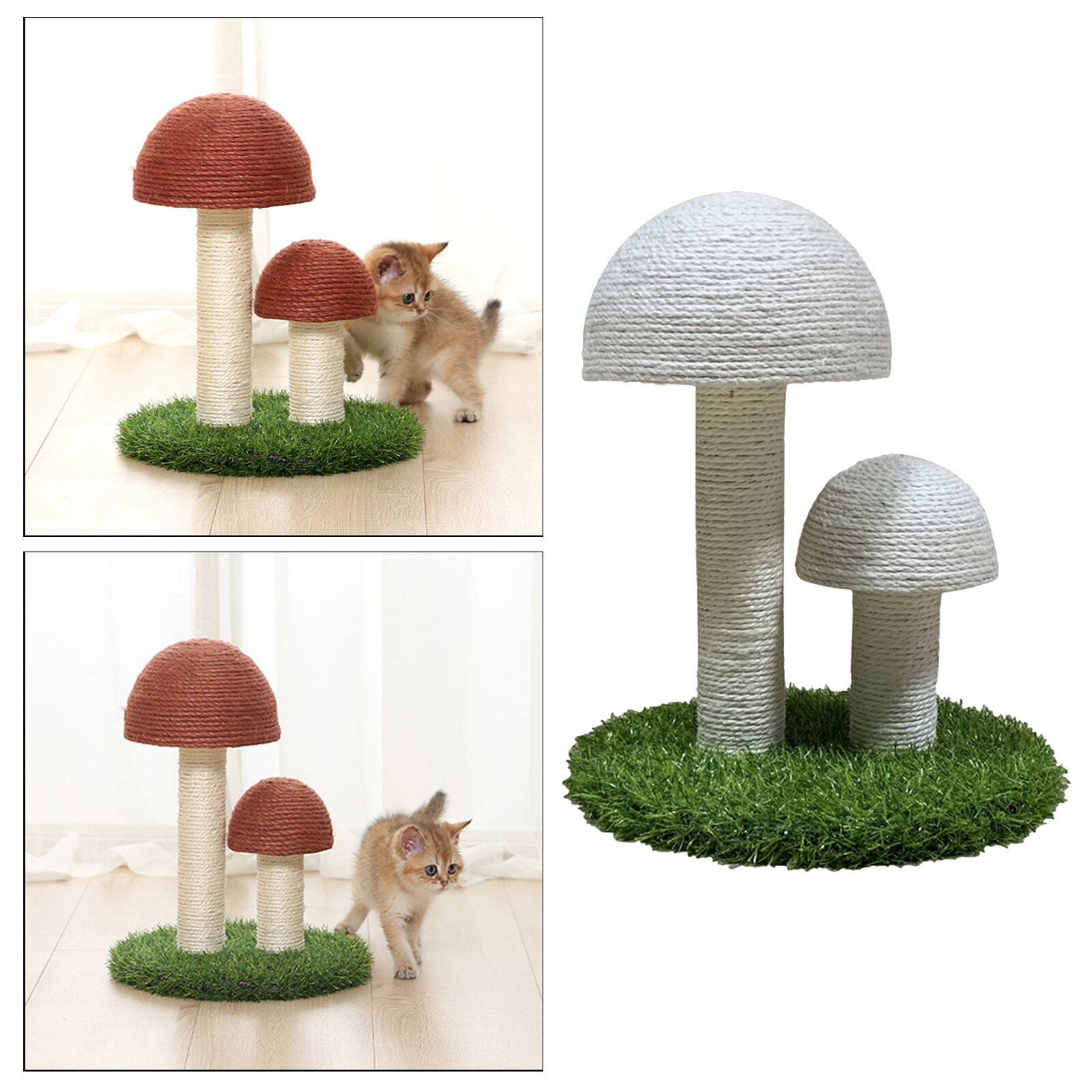 Cat Scratching Post Pet Play Fun Toy Scratcher Board for Lovely Cats: White