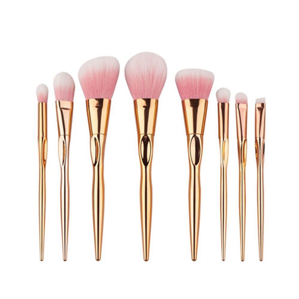 Juego de brochas de maquillaje de Metal GUJHUI Pro 8 Uds. Juego de brochas de maquillaje para maquillaje de maquillaje