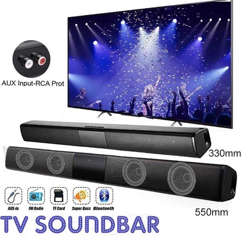 40W Echo Muur Bluetooth Speaker Tv Soundbar Computer Draadloze Subwoofer Draagbare Card Klankkast Hifi Stereo Surround Music Center