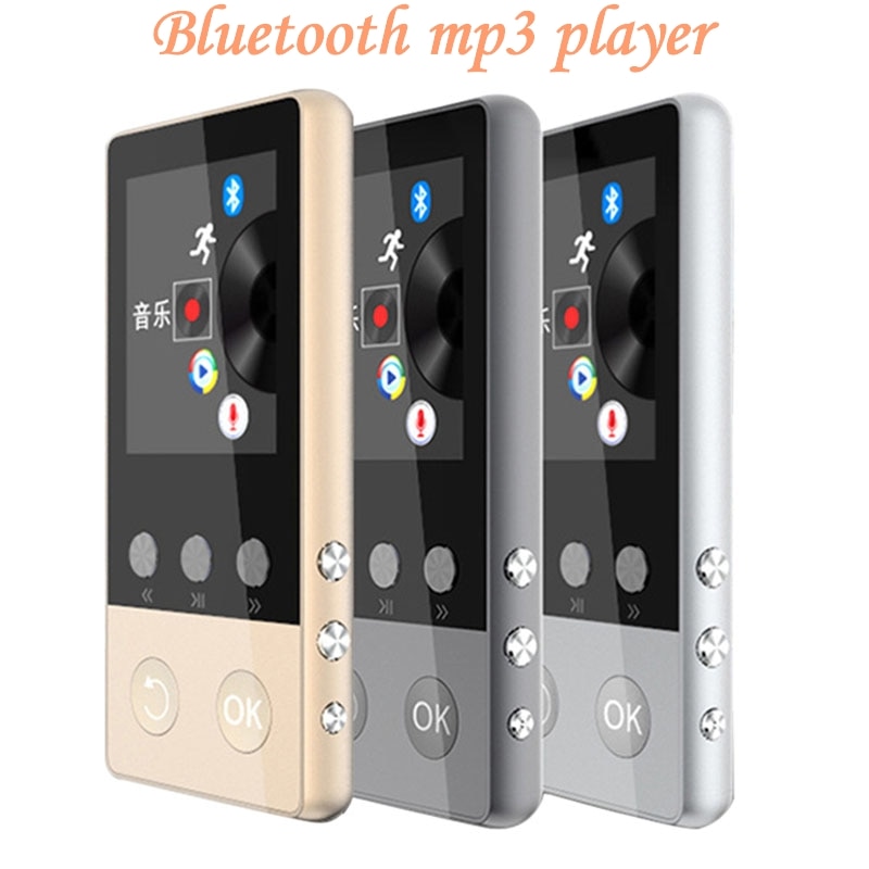 Metalen MP4 Speler met Bluetooth 8GB 2.0 Inch Scherm Spelen 80 uur kan Ondersteuning 64GB Sd-kaart met FM Radio Voice Recorder