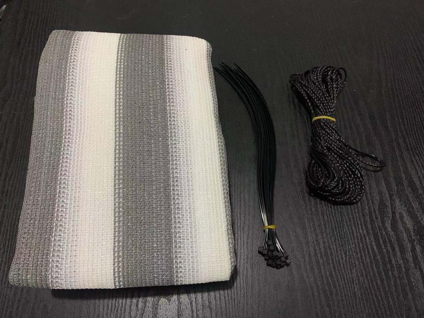 Thicken HDPE Fabric Anti-UV Pergola Sun Shade Net Terrace Balcony Safety Privacy Net Garden Screen Fence Net Easy Install: 0.9x5m Grey White