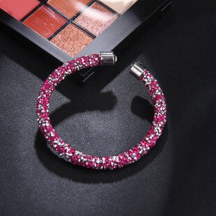 Bling Crystal Manchet Bangle Armband Open Pulseira Feminina Voor Vrouwen Bijoux Sieraden