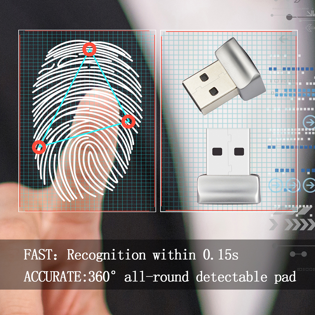 USB Fingerprint Reader Module for Windows 10 Hello PC Notebook Lock Biometric Scanner Laptop Password-Free Login/Sign-in Unlock