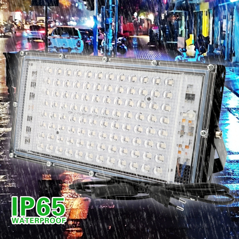Reflector Led UV 110V 220V 50W 100W luz de 395nm 400nm IP65 lámpara fluorescente ultravioleta impermeable para escenario con enchufe de EE. UU./UE