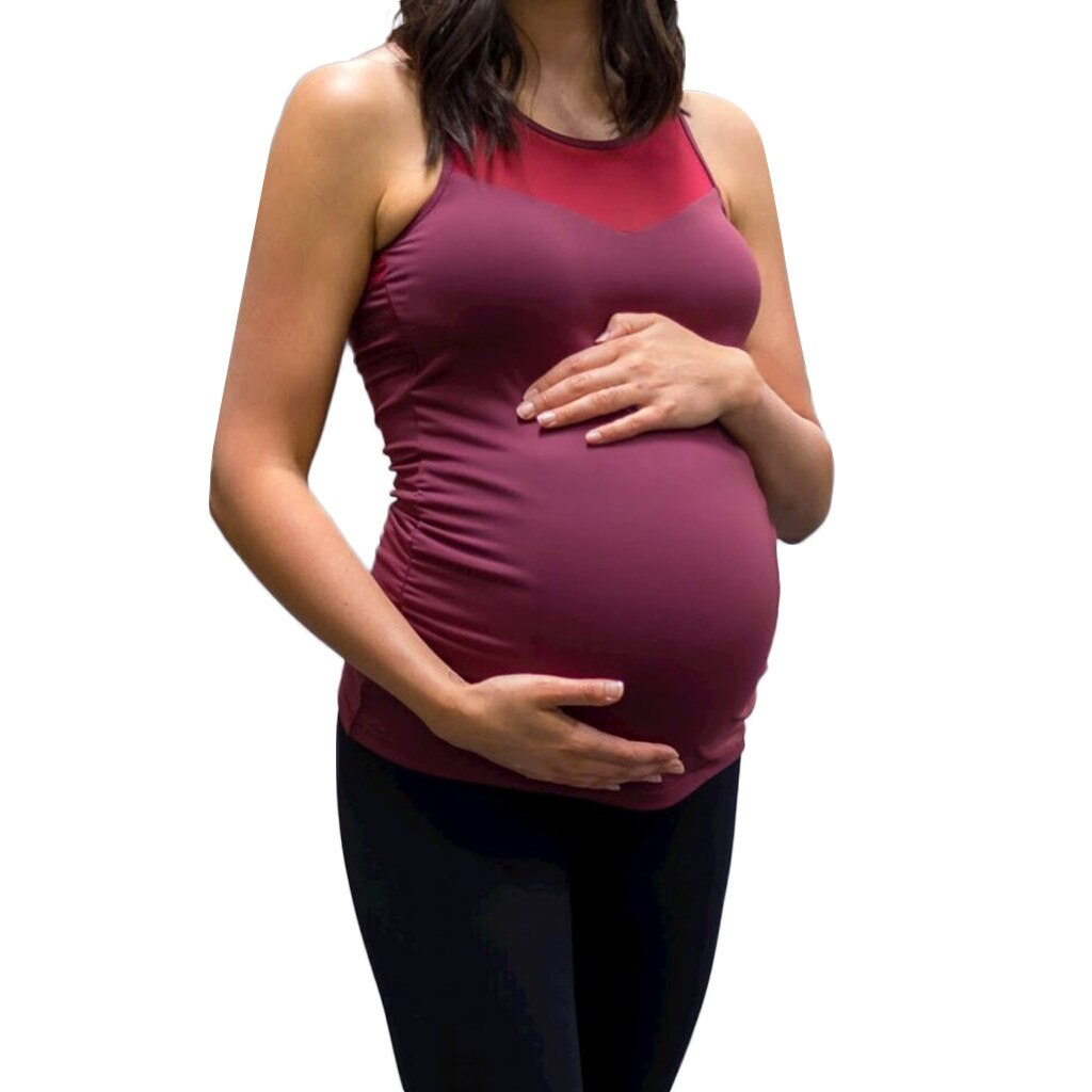 Muqgew graviditet skjorte barsel tøj kvinder barsel fritid ærmeløs sport vest top bluse ropa de maternidad embarazo