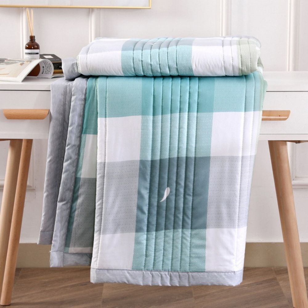 ADOREHOUSE Summer Quilt Air Condition Comforter Thin Double-Sided Print Bedspread Washable Comforter Breathable Quilt Blanket: 150x200cm / Style F