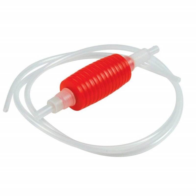 2 Meter Red Syphon Tube Hand Fuel Pump Gasoline Siphon Hose Gas Oil Water Fuel Transfer Siphon Pump for Water Gasoline Liquid Ho: Default Title