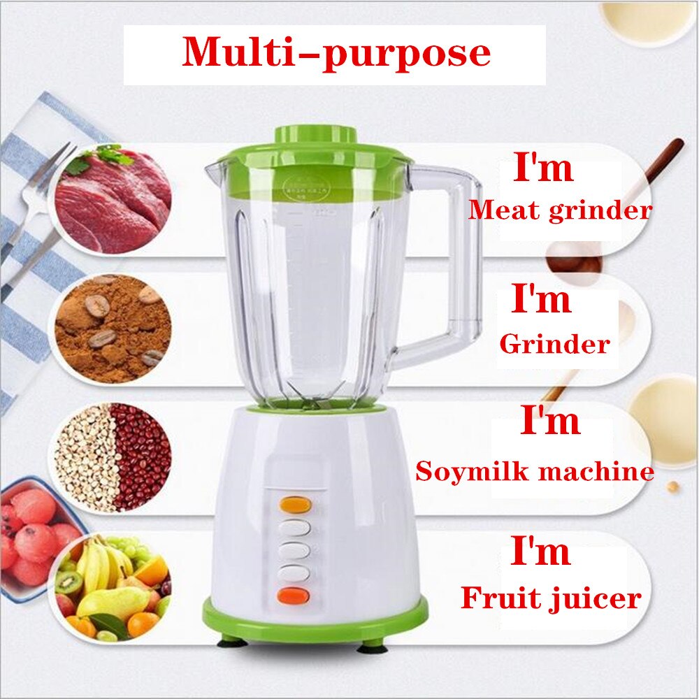 2000ml Multifunctional Nutrition Cooking Machine Fruit Vegetable Juicer Electric Meat Grinder Portable Blender Machine