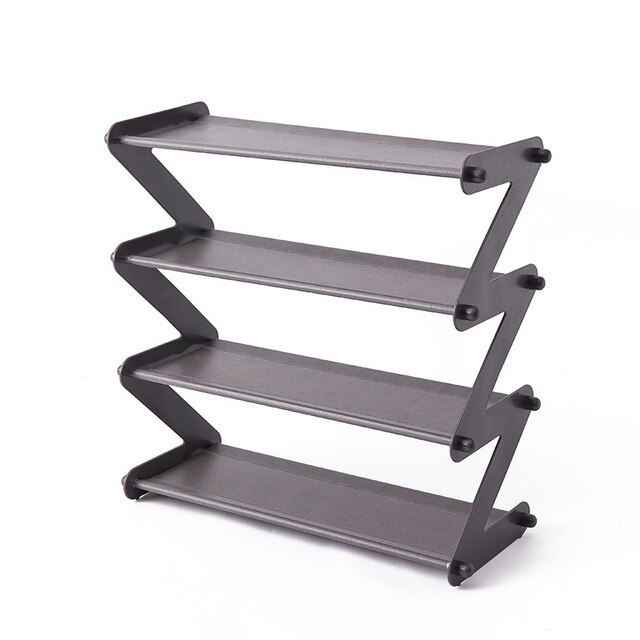 Grote schoenenrek opbergplank abs kunststof z-vorm non-woven kast organizer houder schoenen organizer standaard plank kast: Koffie 1