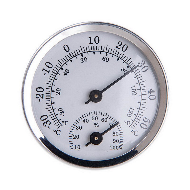 Mini Sauna Thermometer Metal Case Steam Sauna Room Thermometer Hygrometer Bath And Sauna Indoor Outdoor Used Hygrothermograph: white