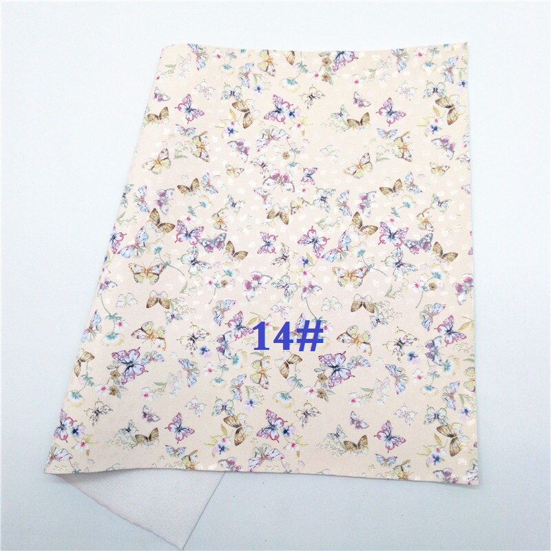 Glitterwishcome 21X29CM A4 Size Vinyl Voor Bogen Gedrukt Vlinder Lederen Fabirc Faux Lederen Lakens Voor Bows, GM3028A: 14