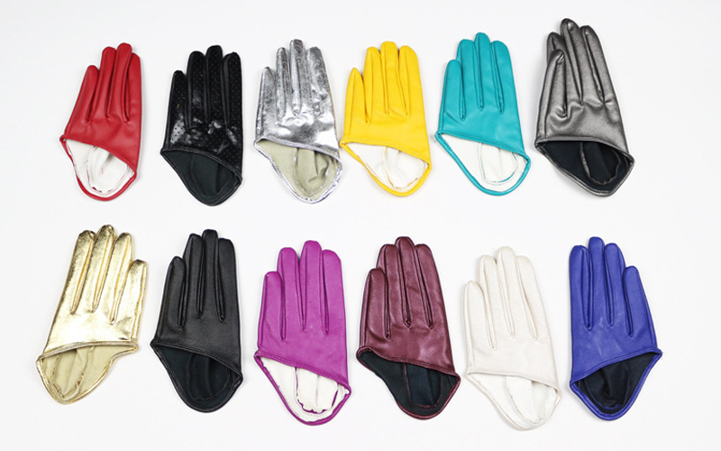 Multiple Color Women Patent leathe Gloves Women Solid Wrist Performance Dancing Mittens Driving Gloves