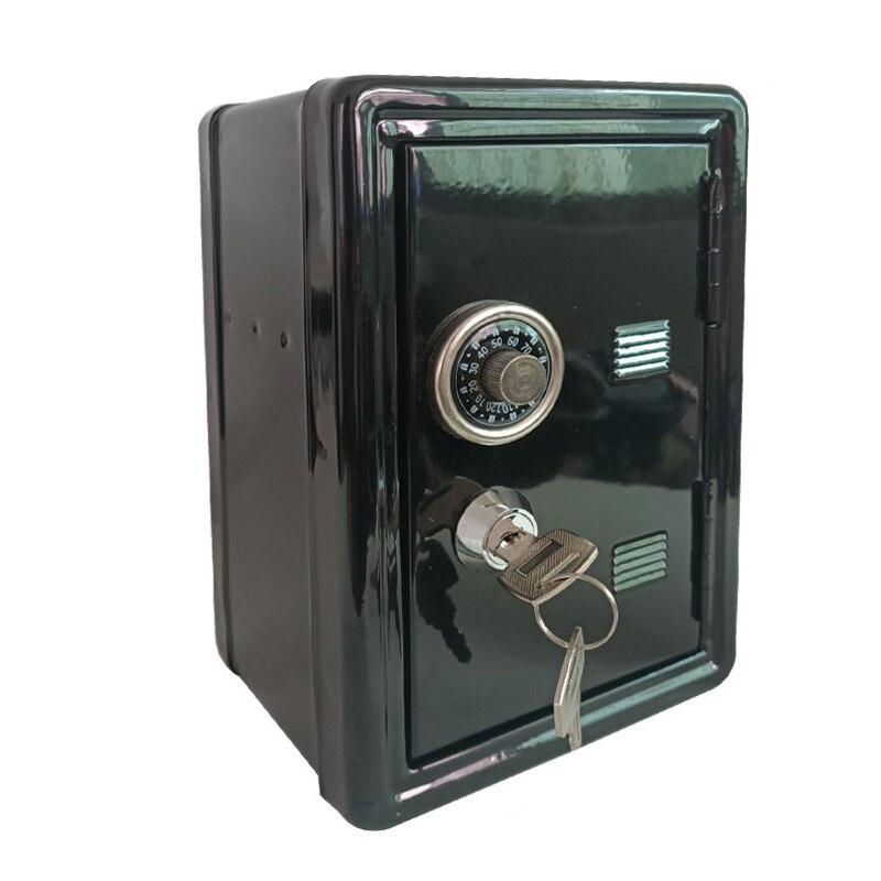 Home Safe Box Mini Metal Safe Piggy Bank Key Safe Desktop Decoration: 02