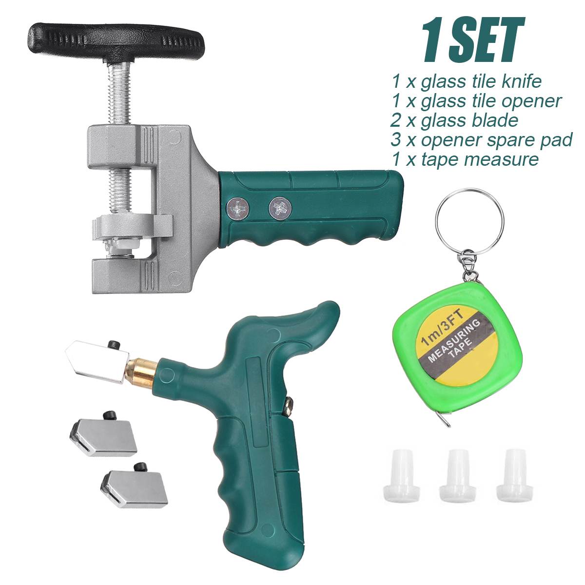 Doersupp Hoge Sterkte Glassnijder Tegel Handheld Multifunctionele Draagbare Opener Thuis Glassnijder Diamant Snijden Handgereedschap: set