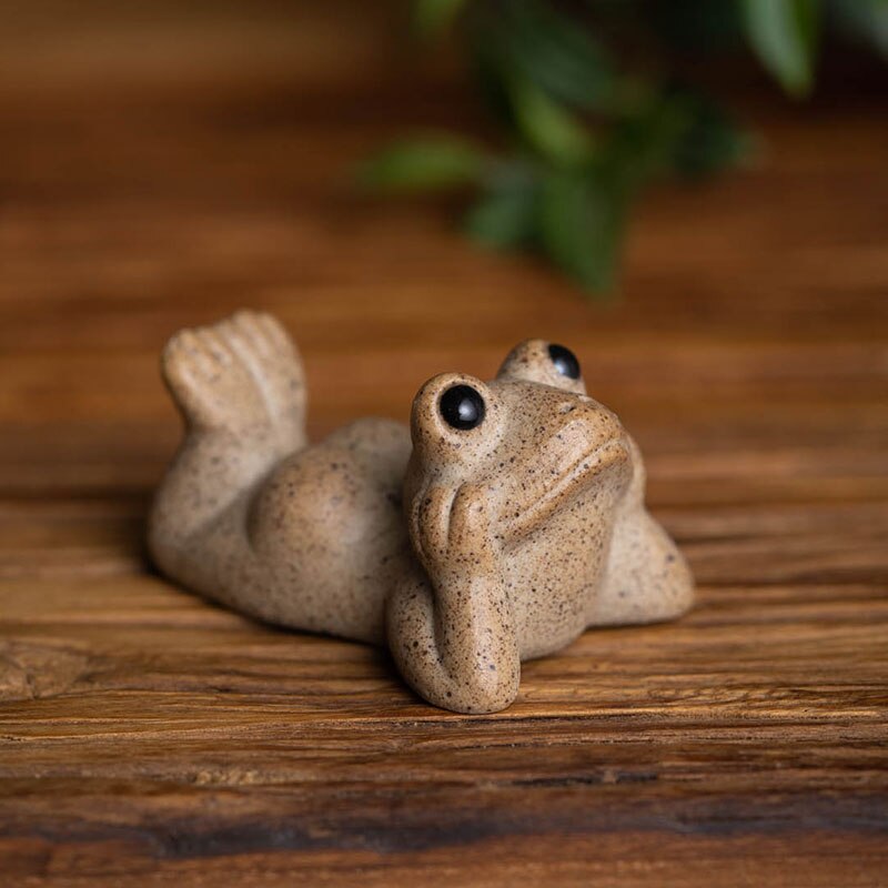 Porcelaine 3CM/5CM grenouille thé Animal de compagnie Zen service à thé poterie grossière à la main Animal chinois mignon Style moderne décor à la maison: C