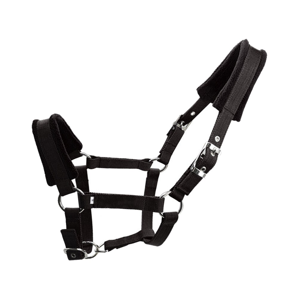 Correa ajustable de doble capa, accesorios de protección, deportes, varios tamaños, equipo de montar, caballo, vellón, acolchado, grueso: Black S