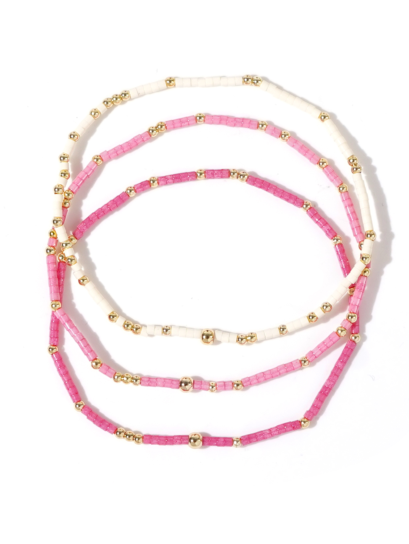 Perles de riz colorées de Style bohème d'été, 3 pièces, perles en cuivre de 2mm, Bracelet de perles empilées