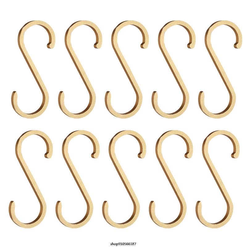 S Shape Hanging Hook Stainless Steel Double S Shaped Storage Hooks for Home Kitchen Bathroom Cabinet Door Key Towel: XL Gold