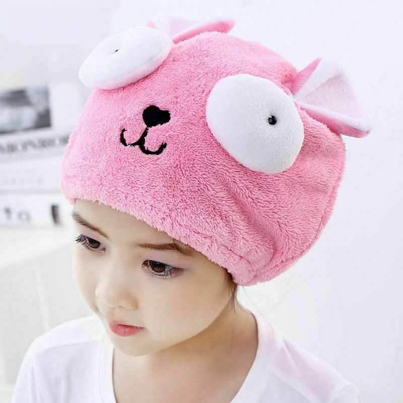 Rapid Drogen Haar Handdoek Leuke Kinderen Cartoon Beer Print Rapid Drogen Haar Handdoek Dikke Absorberende Douche Cap Snelle