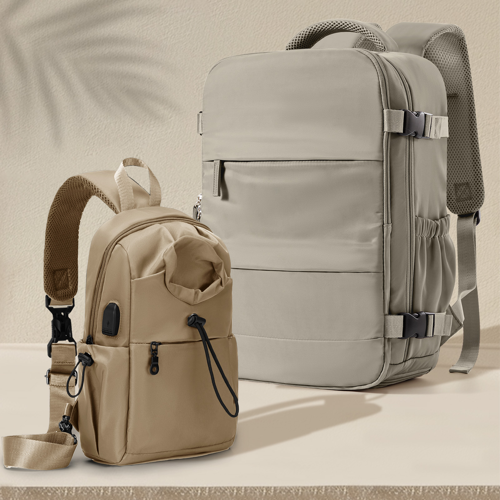 Ryanair Backpack 40x20x25 Cabin Bag Travel Backpack for Men Women Hand Luggage, Anti-Theft Crossbody Bag Chest Sling Backpack: GRAY