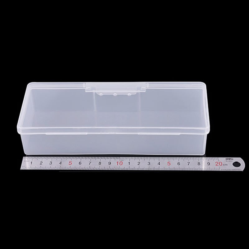 Nueva caja de almacenamiento vacía transparente para uñas, organizador de herramientas de manicura, estuche protector rosa/blanco