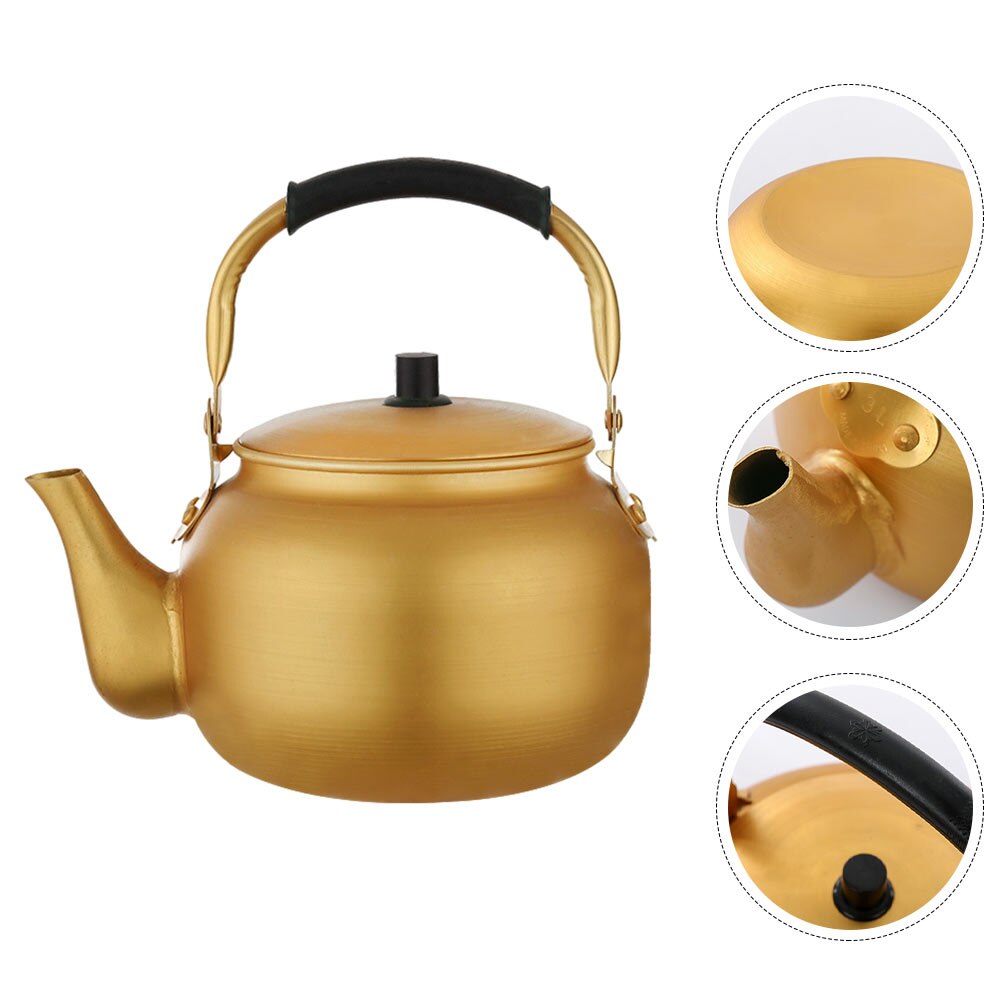 1 pc Durable Teapot Aluminum Teakettle Home Thicken Teakettle (Golden)