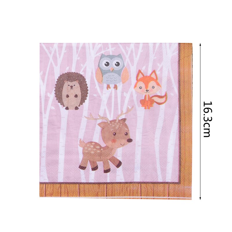 Forest Theme Party Decoration Hedgehog Owl Fox Napkin Plate Cup Jungle Animal Tableware Baby Shower Kids Birthday Party Supplies: B09-10pcs