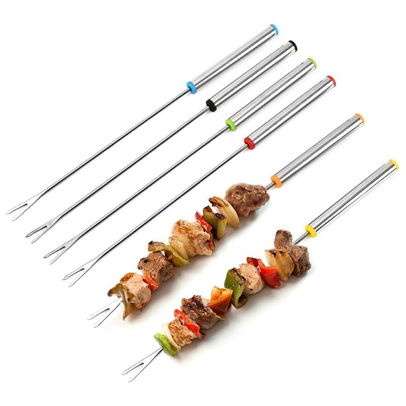 12 bâtons de torréfaction de guimauve, 9.45 pouces de Long en acier inoxydable fourchettes brochettes de -Dog prolongeant