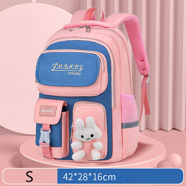 Sac à dos dessin animé lapin pour enfants, cartable pour écoliers du primaire, cartable mignon pour filles et garçons: S pink