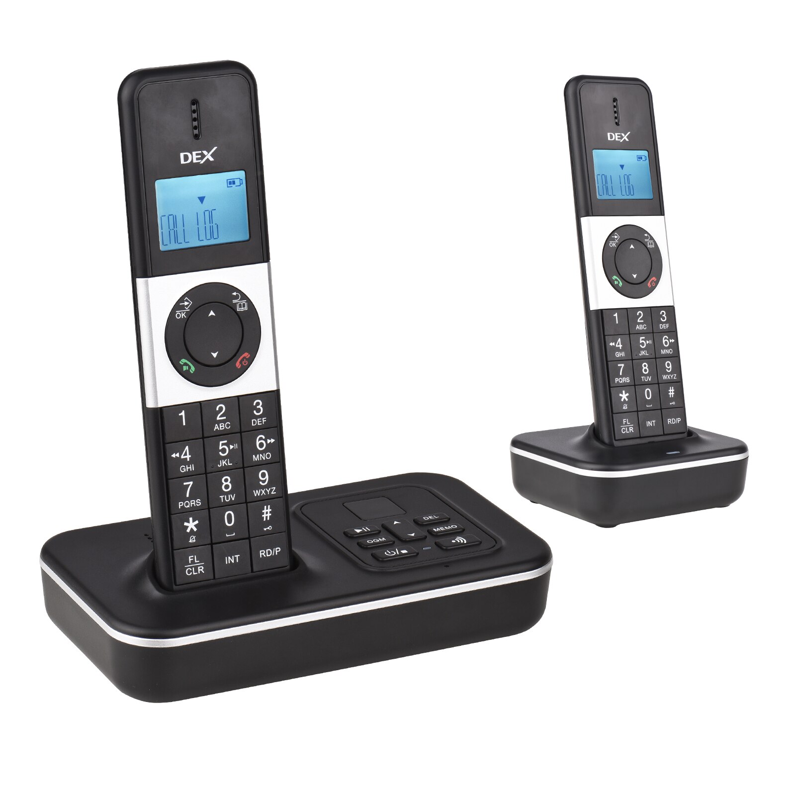 D1002 TAM-D 2-Handset Draadloze Telefoon Met Antwoordapparaat Nummerweergave/Wisselgesprek Lcd-scherm 16 Talen voor Kantoor