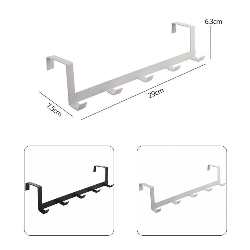 Practical Wrought Iron Door Hook with 5 Hook Save Space Cloth Hanger Door Wall Hanger Home Storage Supplies Hook Behind Door