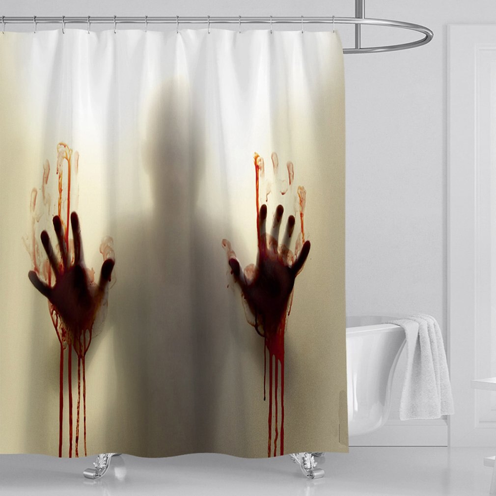 Bloody Hands Shower Curtain Figure Home Digital Printing Shower Curtain Polyester Waterproof Bathroom Shower Curtain