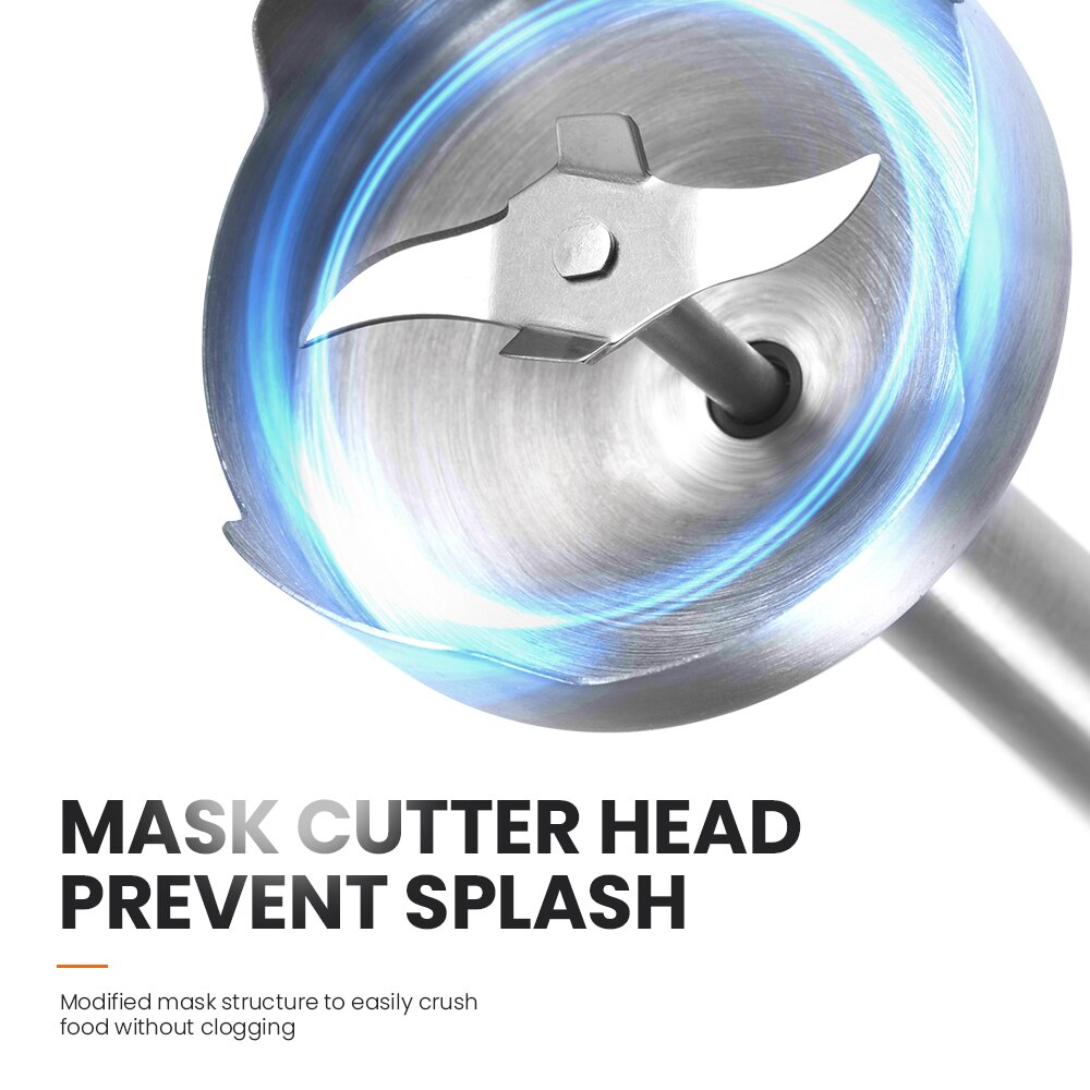 MIUI-batidora de inmersión manual potente, 4 en 1, 1000W, acero inoxidable, vaso de mezcla de 700ml, procesador de alimentos de 500ml, batidor