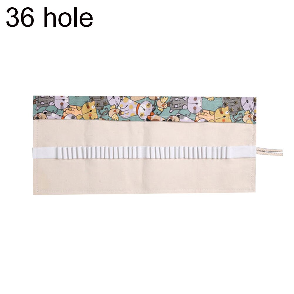 12/24/36 huller pige dreng penalhus pen taske lærred rulle stationær holder panel: Kat 36 huller