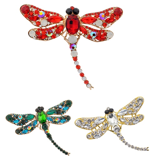 Kvinners øyenstikker krystall brosje nydelig rhinestone skjerf pin smykker