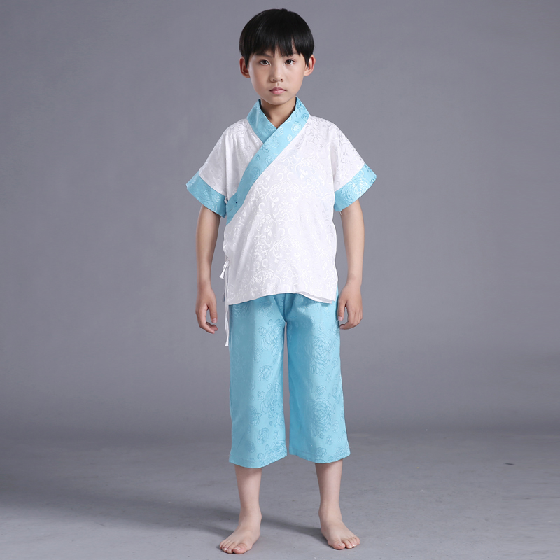 Studenten In Oude Kleding Chinese Volksdans Hanfu voor Jongens 2 stks Oude Kostuum Nationale Pak kinderen Kostuums