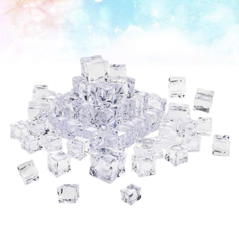 50 Stuks 30Mm Kubus Vorm Kunstmatige Acryl Ijsblokjes Glas Glans Ijsblokjes Crystal Clear Fotografie Props Keuken Decoratie