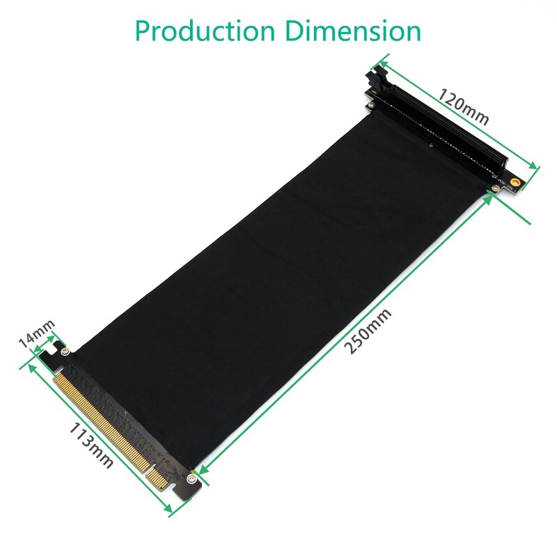 PCI äußern PCI-E 3,0 16X Verlängerung Kabel flexibel hoch Geschwindigkeit (25cm-90 Grad)