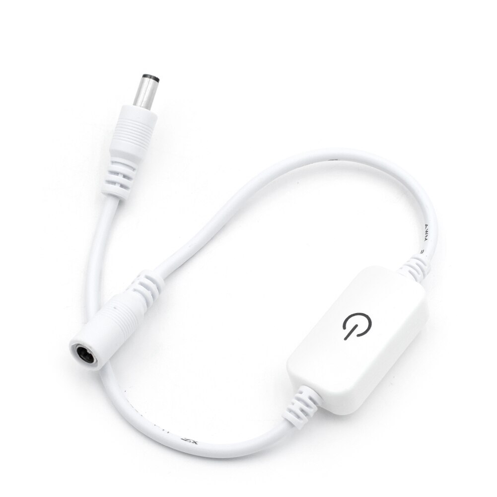 In-line strømafbryder tænd/sluk smart touch kabel hvid til jack arduino 12-24v strømafbryder sensor tænd/sluk hvid kabeldæmper
